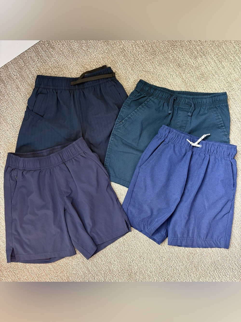 Bundle of 4! Pairs of Boys Navy Blue Performance Sport Shorts 6/7